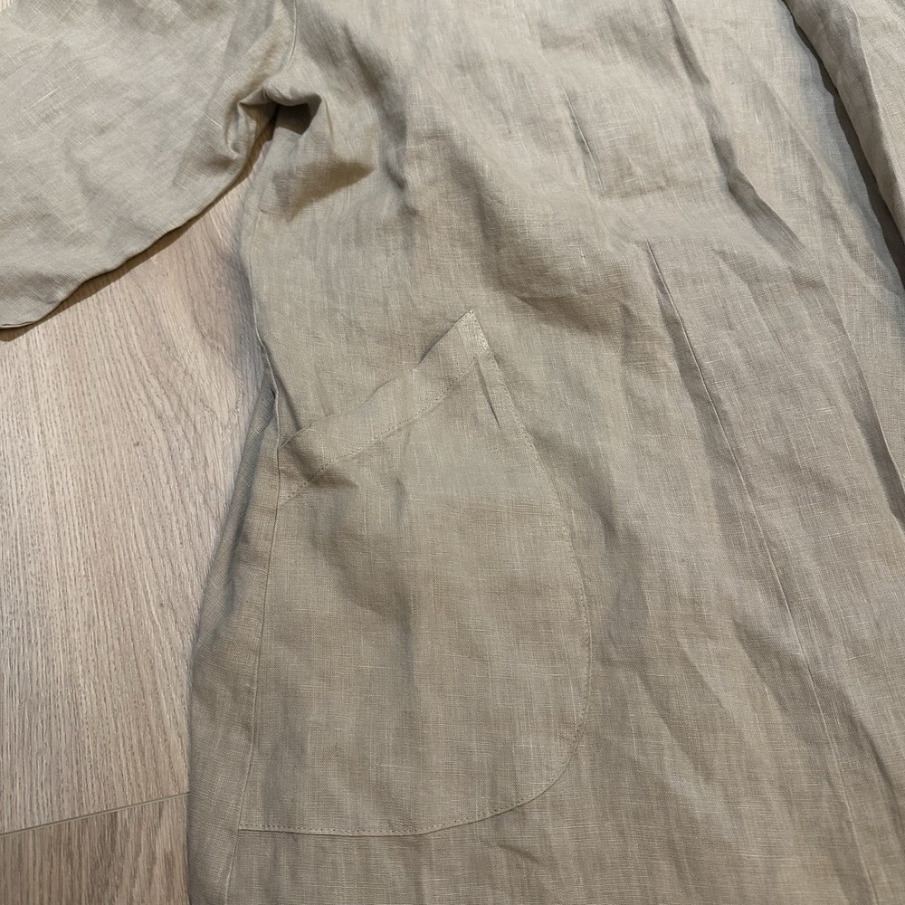 NWOT Fresh Laundry Women's Pure Linen Long Line Jacket Oversized Sz S Lagenlook - Picture 4 of 10